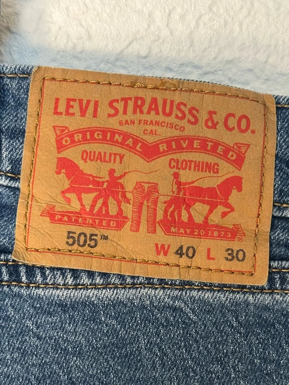 Levi’s 505 Regular Fit Jeans Men’s 40x30 Medium Wash Straight Leg Denim